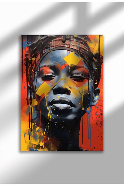 21mxm Street Art Poster, Vibrant Graffiti Portrait, Frameless Modern Canvas, Urban Vibe 2025
