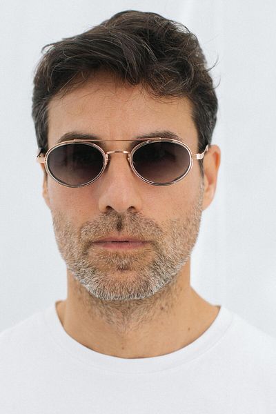 Bilge Karga Larg Gold Silver Green Gradient Men's Sunglasses