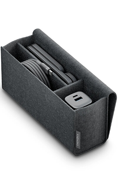 WANNA PROTECT 100W Type-C to Type-C Manyetik Kablolu 35W Adaptör 3in1 Kablosuz Şarj Standı Set Seyehat Kit Çanta