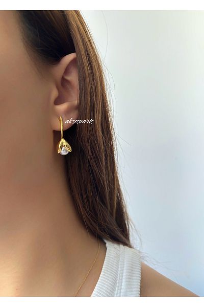 aksesuaris Fairy Fairy Pearl Earrings with Dangle