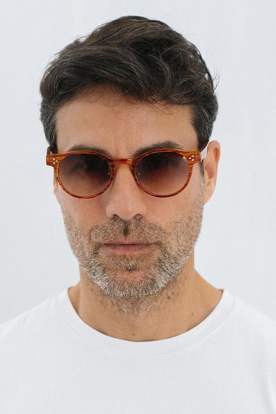 Bilge Karga Lucio Orange Brown Gradient Men's Sunglasses