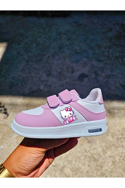 LİASSHOES Purple Lhello Cats Popy Printed Lighted Girl's Sports Shoes