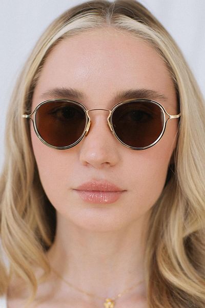 Bilge Karga Saul Gold Brown Sunglasses