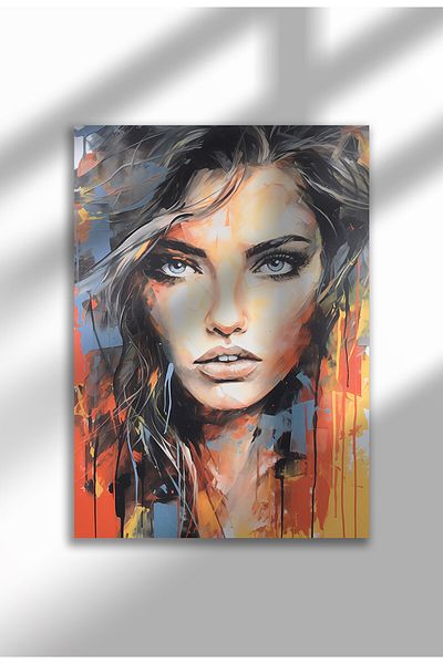 21mxm Street Art Poster, Vibrant Graffiti Portrait, Frameless Modern Canvas, Urban Vibe 2025