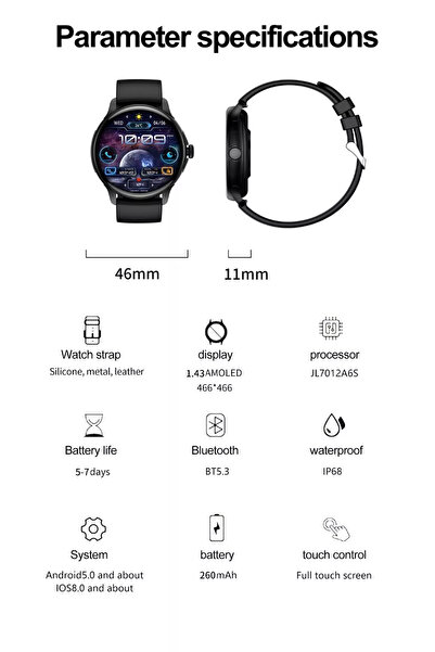 ideal STORE idealSTORE STMone Smartwatch, Bluetooth Call, Voice Assistant, AMOLED Screen, 100+ Sports Modes,