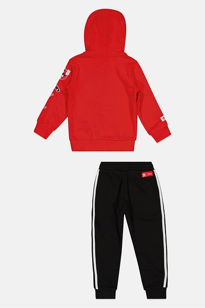 adidas Originals X Disney Kids Boy 2 Piece Graphic Print Hoodie And Jogger Pants Set, Red/black