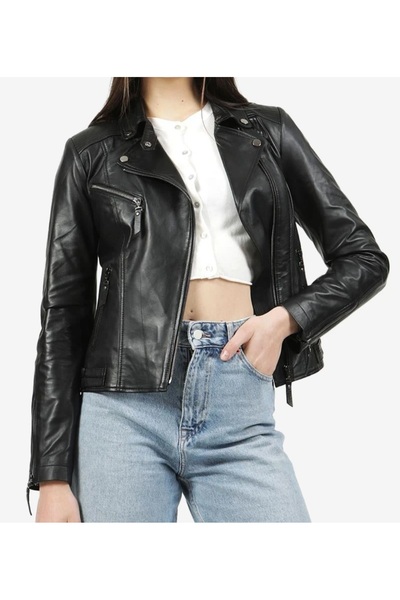 shop Women's Leather Jacket Biker Sports Genuine Lambskin Comfortable Stylish