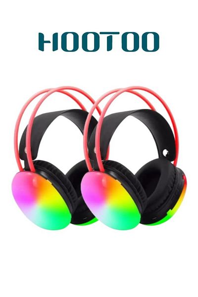 HooToo Bluetooth Gaming Headset with RGB Lighting and Surround Sound, Enhanced 250mAh Battery, Compatible with All Devices - HT-EP62