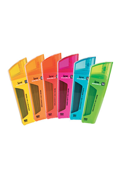 Serve Double Fosforlu Kalem ve Kalem Ucu 0.7mm Mavi