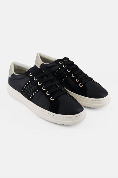 Geox Women Pontoise Lace Up Casual Shoes, Black