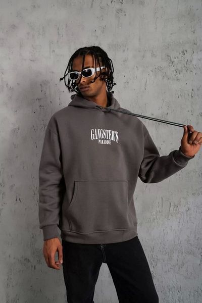 Silerra    Men's Paradise Printed Hooded Sweat - Gray