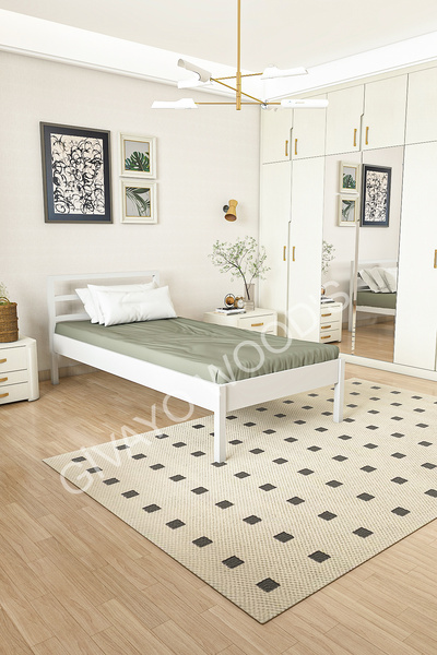 GİVAYO WOOD'S COOL Karyola Yatak MDF Beyaz