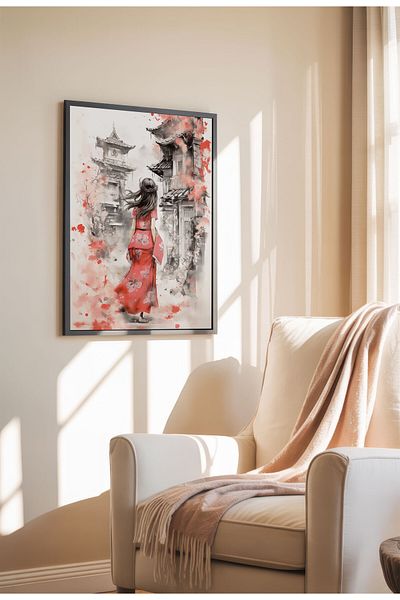 21mxm Street Art Poster, Vibrant Graffiti Portrait, Frameless Modern Canvas, Urban Vibe 2025