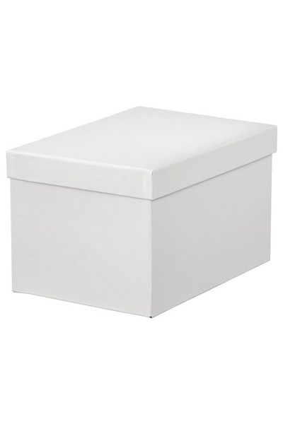 rexa Storage box with lid, white, 18x25x15 cm