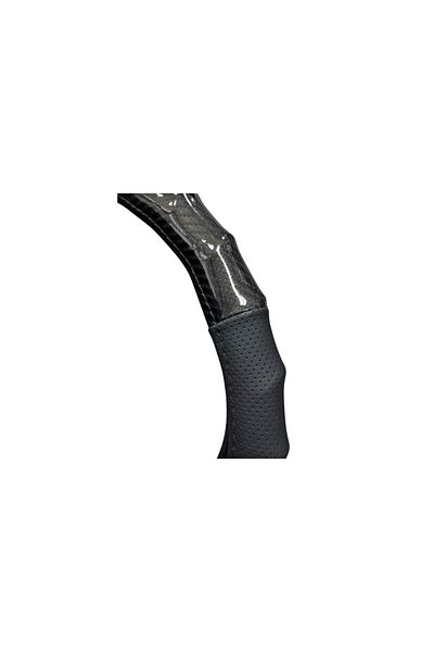 ideal STORE idealStore Imitation Leather and Carbon Steering Wheel Cover, Size M 38CM, Black Color, Compatible with Majorit