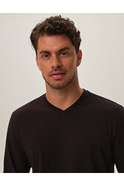 Henderson Long sleeve t-shirt minimalist style & 100% cotton & Subtle elegance Comfortable cut & 2 psc| Hunter