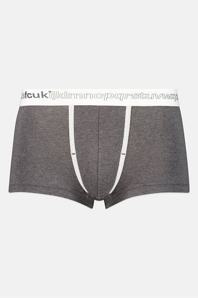 French Connection Men 1 Pack Brand Logo Boxer Brief, Grey
