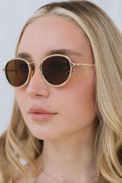Bilge Karga Saul Gold Brown Sunglasses