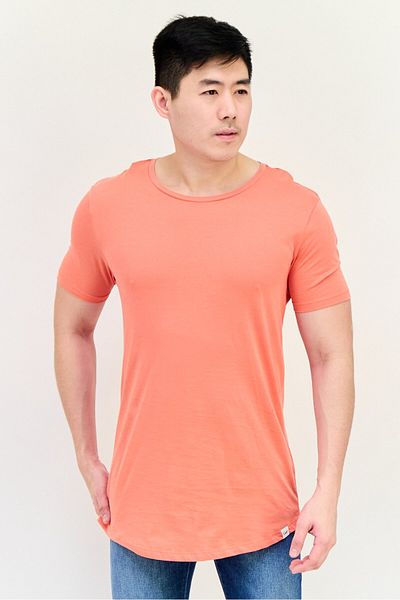 Lee Men Crew Neck Short Sleeve Plain T-shirt, Light Red