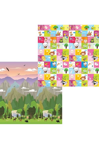 figga Covor de joaca FiGGA® pentru copii, 200 x 180 cm, 2 fete, termoizolant si interactiv