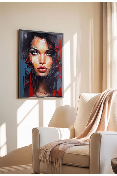 21mxm Street Art Poster, Vibrant Graffiti Portrait, Frameless Modern Canvas, Urban Vibe 2025