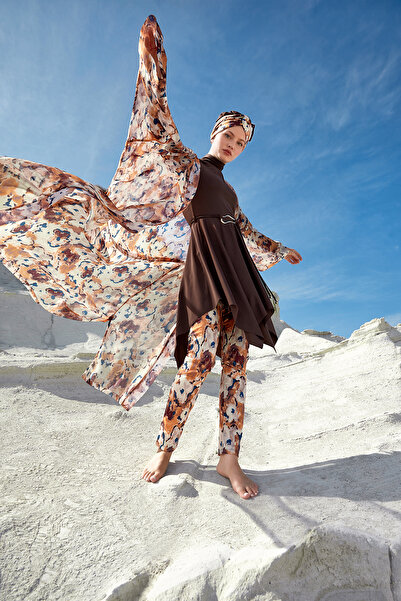 Adasea Single Pareo Kimono on Uv Protection Swimwear 1708 Beige