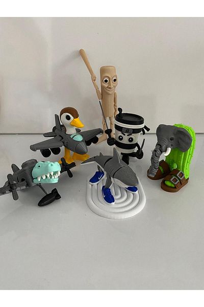 smilechild Gift Tung Tung Tung Sahur Family Figure Toy Set of 6 Characters Large Sizes