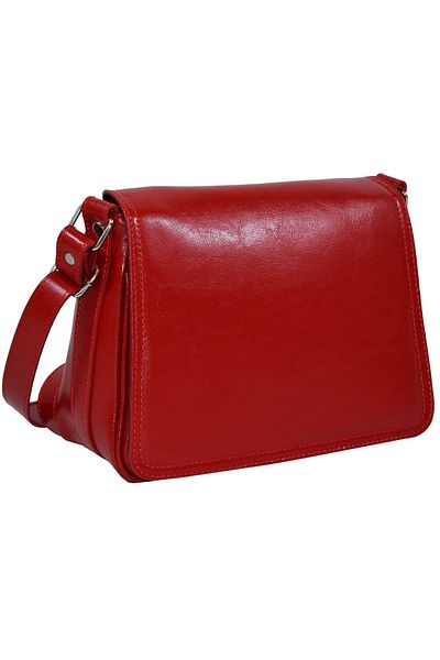 Magazinul de genti Women's genuine leather bag, model 127, shoulder and crossbody, Red