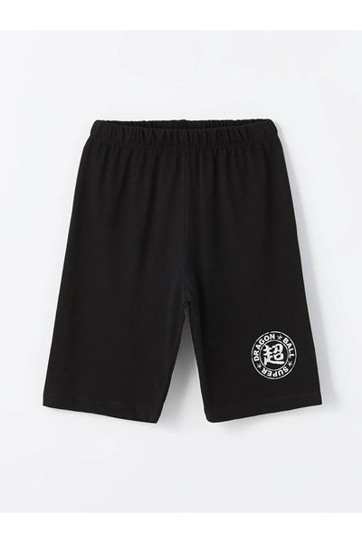 LC Waikiki LCW Kids Gri Bisiklet Yaka Dragon Ball Baskılı Erkek Çocuk Şortlu Pijama Takımı