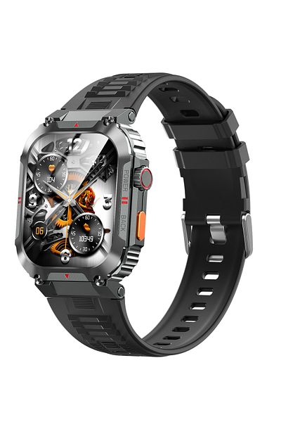 ideal STORE Ceas SmartWatch OXIMAN idealSTORE, Ecran Full Touch IPS 2, 02 inch, Blouetooth Call, Android/IOS, Co