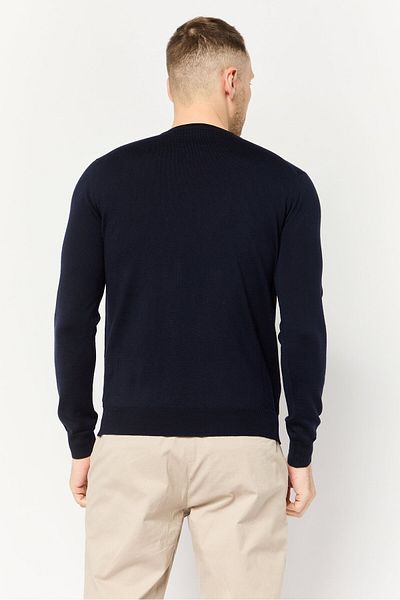 Harmont & Blaine Men Crew Neck Embroidered Logo Sweater, Navy
