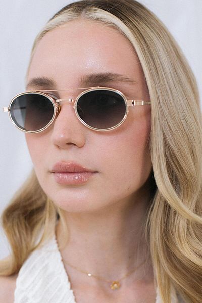 Bilge Karga Larg Gold Silver Green Gradient Sunglasses