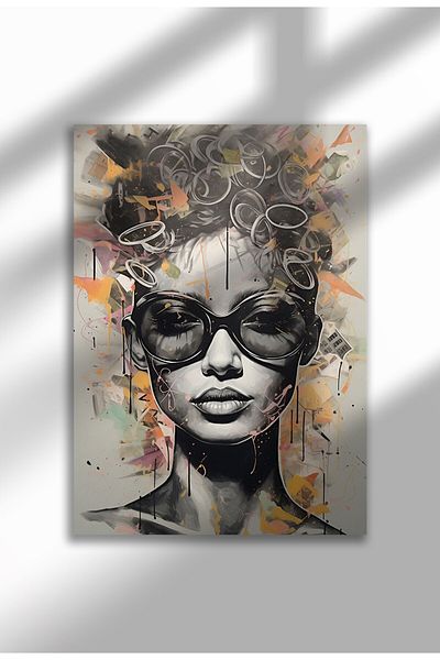 21mxm Street Art Poster, Vibrant Graffiti Portrait, Frameless Modern Canvas, Urban Vibe 2025