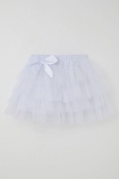 Breeze Fusta tutu pentru fete cu detaliu din tul cu accesorii cu fundita 4-8 ani, alb