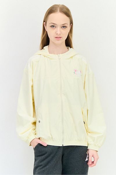 adidas Women Sportswear Fit Long Sleeve Outdoor Windbreaker Jacket, Cream