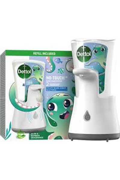 Dettol Dettol Kids No Touch Dispenser + Aloe Vera Liquid Soap Refill, Antibacterial, 250 ml