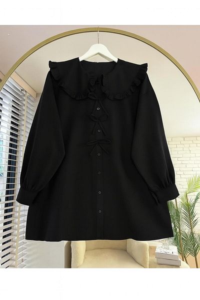 EMMAS CLOTHİNG - Lettuce Collar Bow Tunic