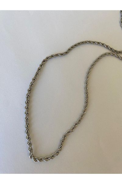 marsel aksesuar Steel Rope Model Chain Silver Necklace