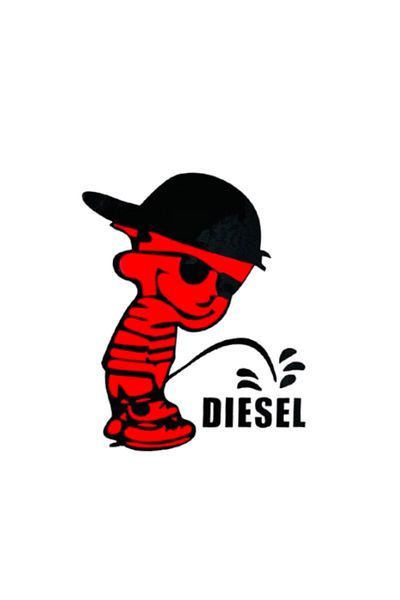 ideal STORE Fluorescent Sticker Funny Boy Diesel idealStore, Dimensions 13cm X 7cm, Colors Red