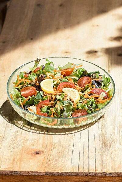 METROPOLAVM El Yapımı Büyük Boy Cam Salata Kasesi 24 Cm Yıldız