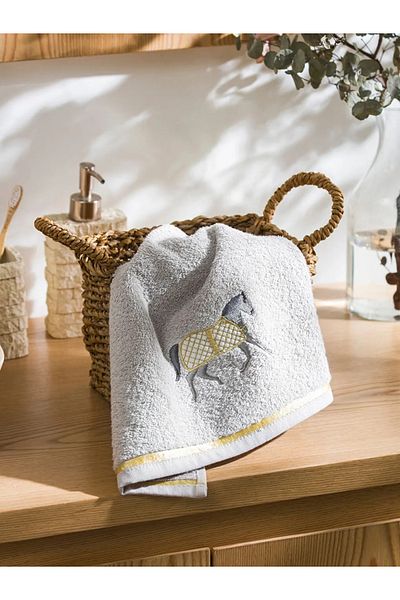 LC Waikiki Lcw Home Gray Embroidered Face Towel 50X80 cm