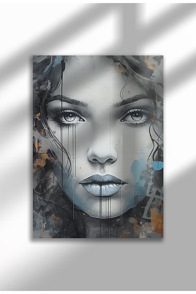 21mxm Street Art Poster, Vibrant Graffiti Portrait, Frameless Modern Canvas, Urban Vibe 2025