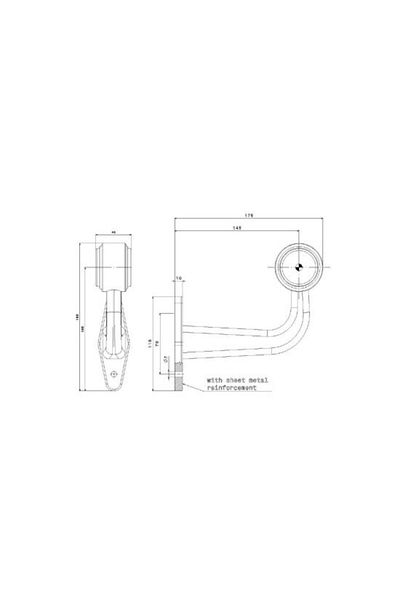 ideal STORE idealStore LED Clearance Light SET, With 90 Elbow Arm, PREMIUM Quality, Voltage 12-36V, Steel Arm