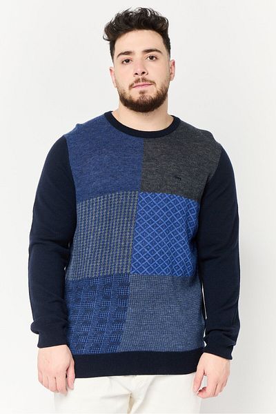 Harmont & Blaine Men Round Neck Colorblock Sweater, Multicolor