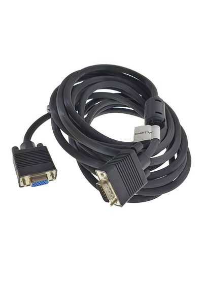 Lanberg VGA extension cable, Lanberg 42877, 5m, double shielded, 15 pins, Full HD, black
