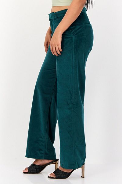 Levi's Women Baggy Fit Solid Wide Leg Pants, Green