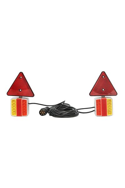 ideal STORE Set Lampi LED idealStore Magnetice, Cu Triunghiuri Reflectorizante Pentru Remorca, Fisa 7 Pini, Cabl