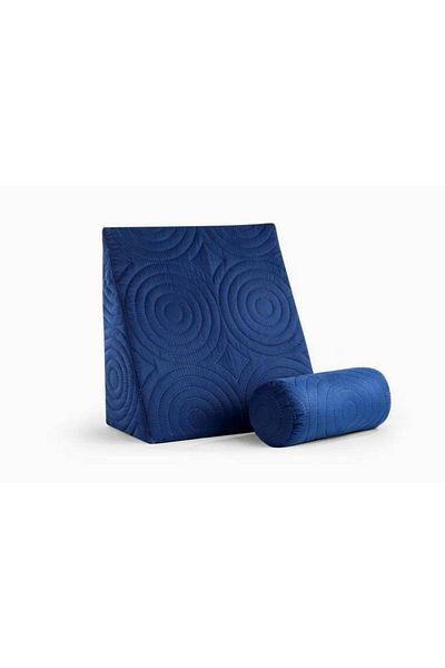 Somnart Relax TV Pillow 60x68x30cm, orthopedic for reading, anti-reflux, with removable cover, Blue