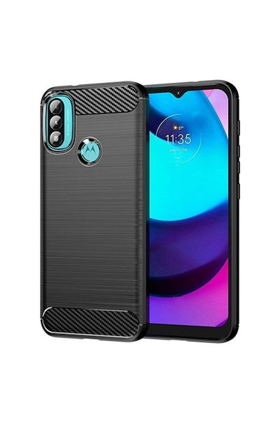 Dali Protective case compatible with Motorola Moto E20/Moto E30/Moto E40, Carbon Silicone, Black