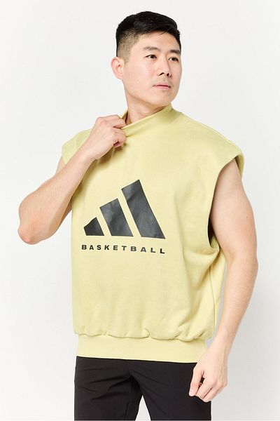 adidas Men Sportswear Fit Sleeveless Basketball Vest, Yellow